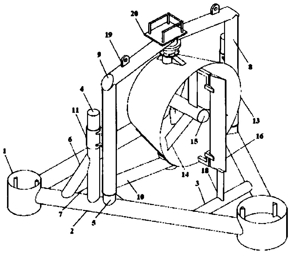 Gate-shaped tidal current energy generating device carrier and base type tidal current energy generating device