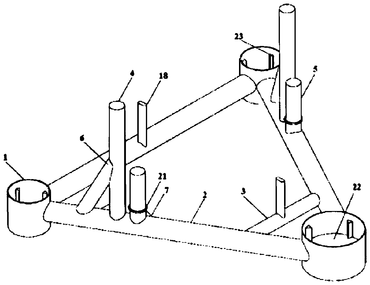 Gate-shaped tidal current energy generating device carrier and base type tidal current energy generating device