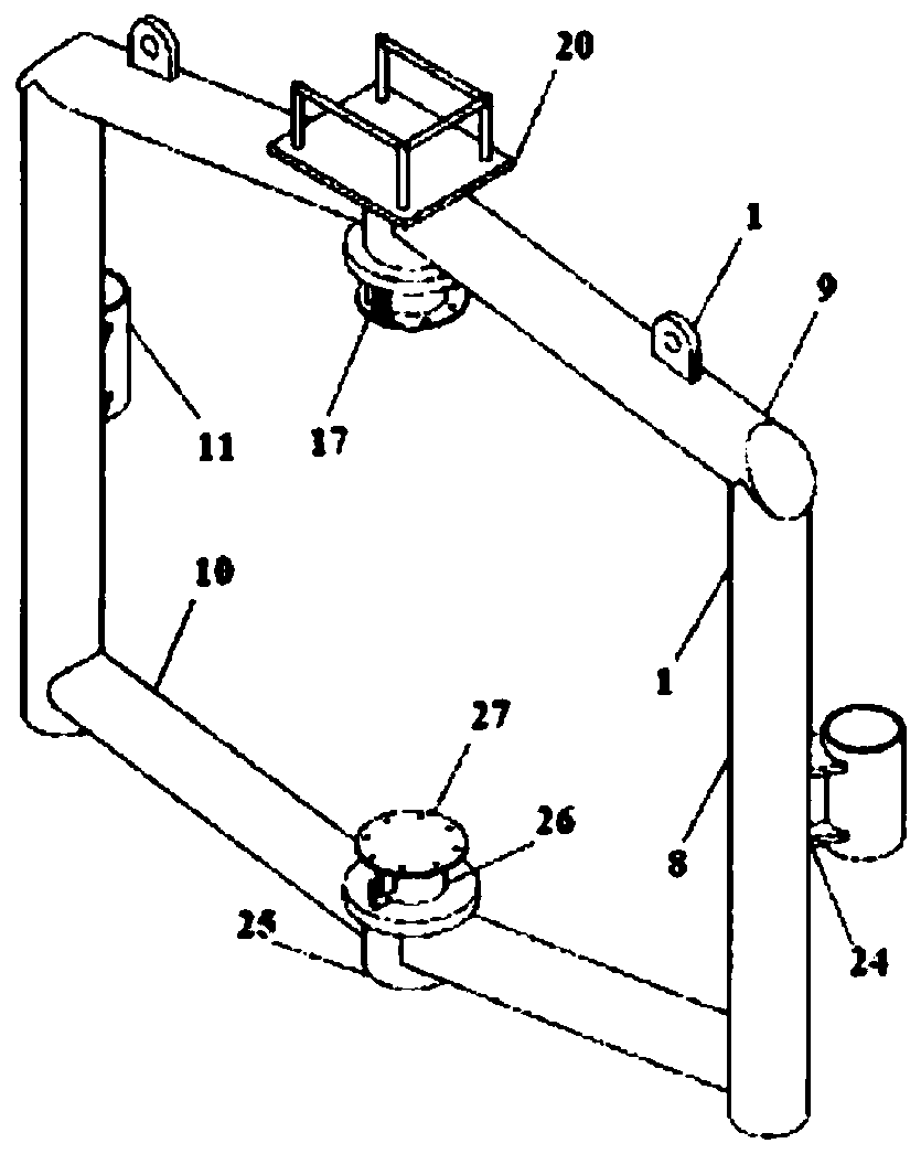 Gate-shaped tidal current energy generating device carrier and base type tidal current energy generating device