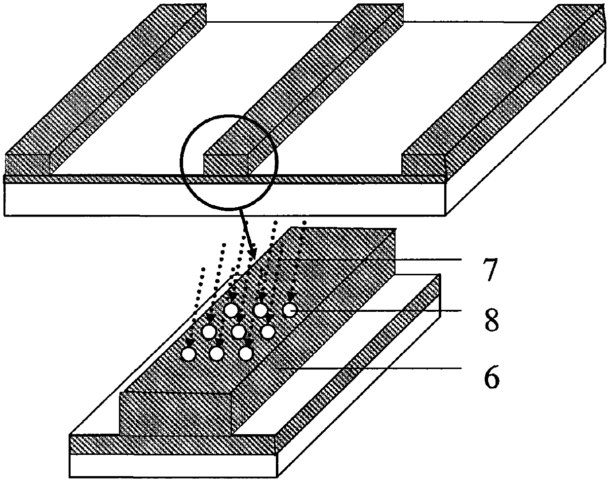 Method for preparing quasi three-dimensional photonic crystals on potassium titanyl oxygenic phosphate crystals