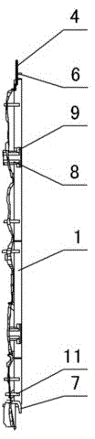 Clamping type quick connection device of reinforced plastic wallboard