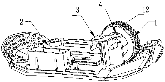 A kind of mouse with the luminous intensity of the scroll wheel corresponding to the switching speed of dpi