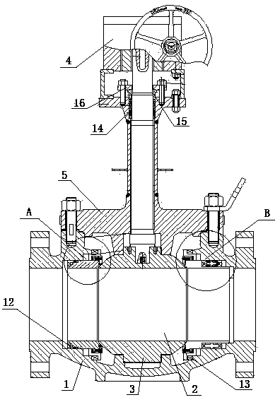 Top entry low temperature ball valve