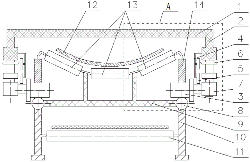 A transport vehicle that rides on a belt conveyor