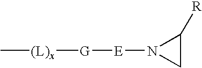 Composition containing aziridino groups, method of production and use thereof