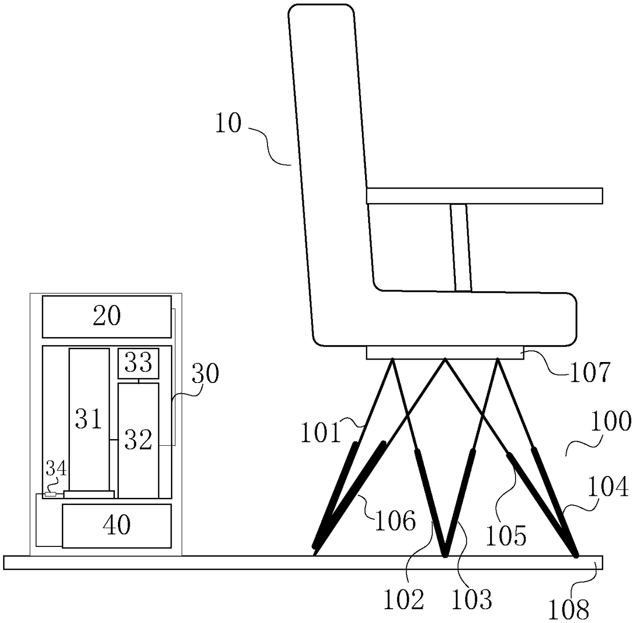 3D (three dimensional) cinema power seat