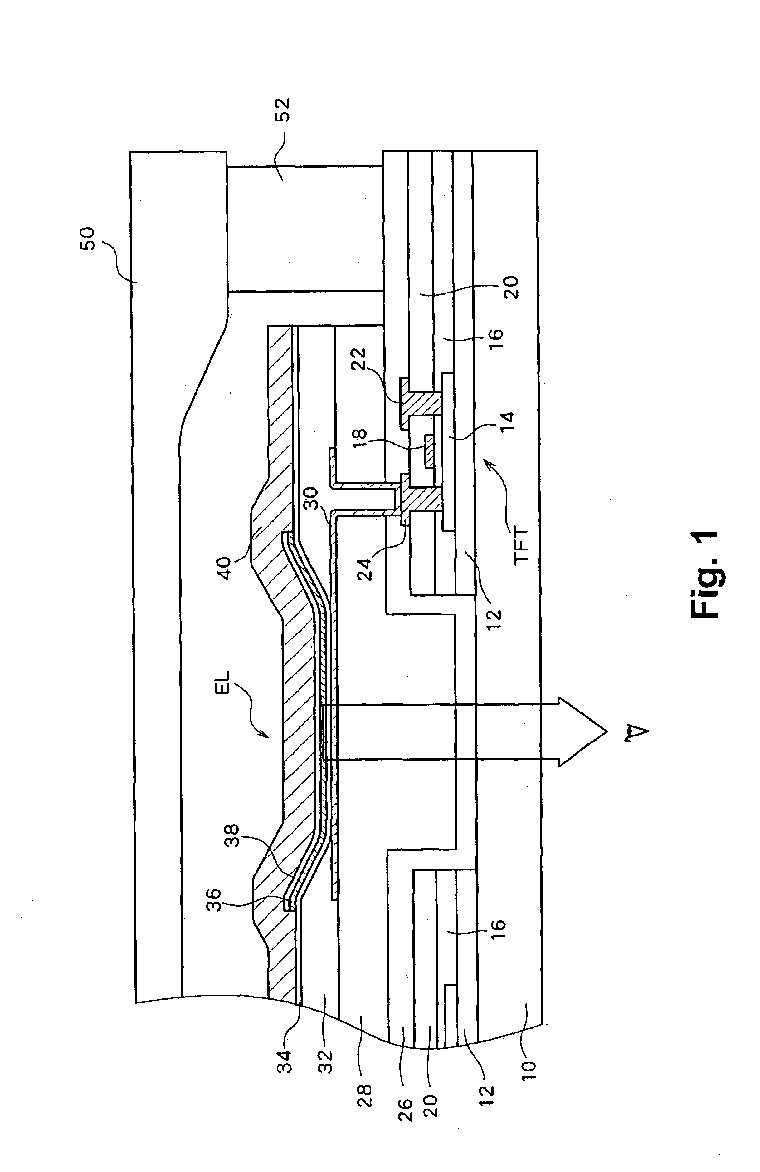 Electroluminescence display apparatus with opening in silicon oxide layer