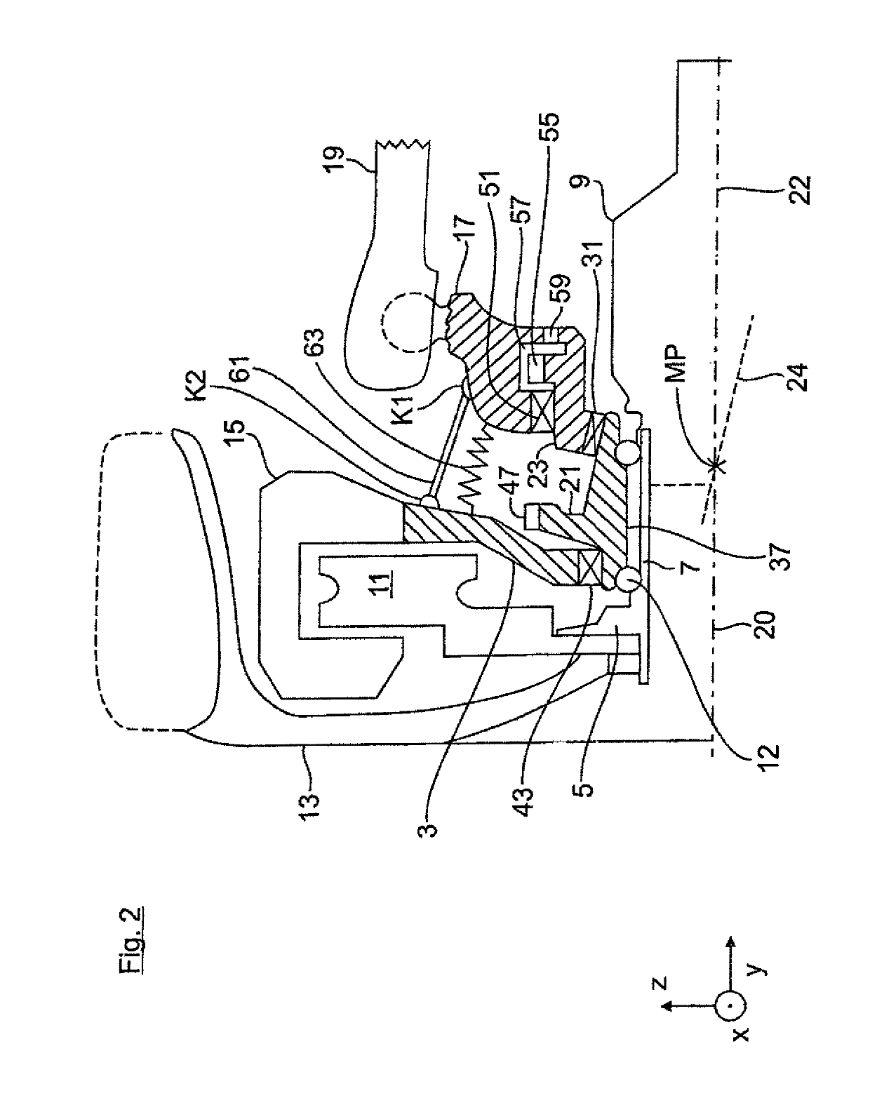 Device for adjusting camber and/or toe of a vehicle wheel