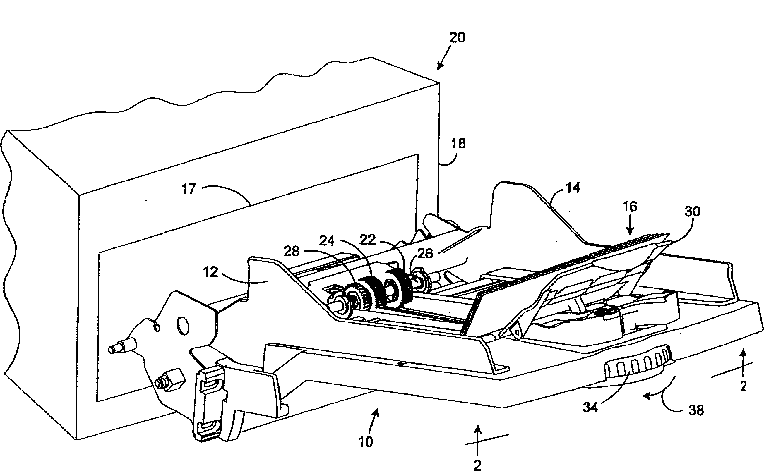 Detachable feed trays with self adjusting side guides