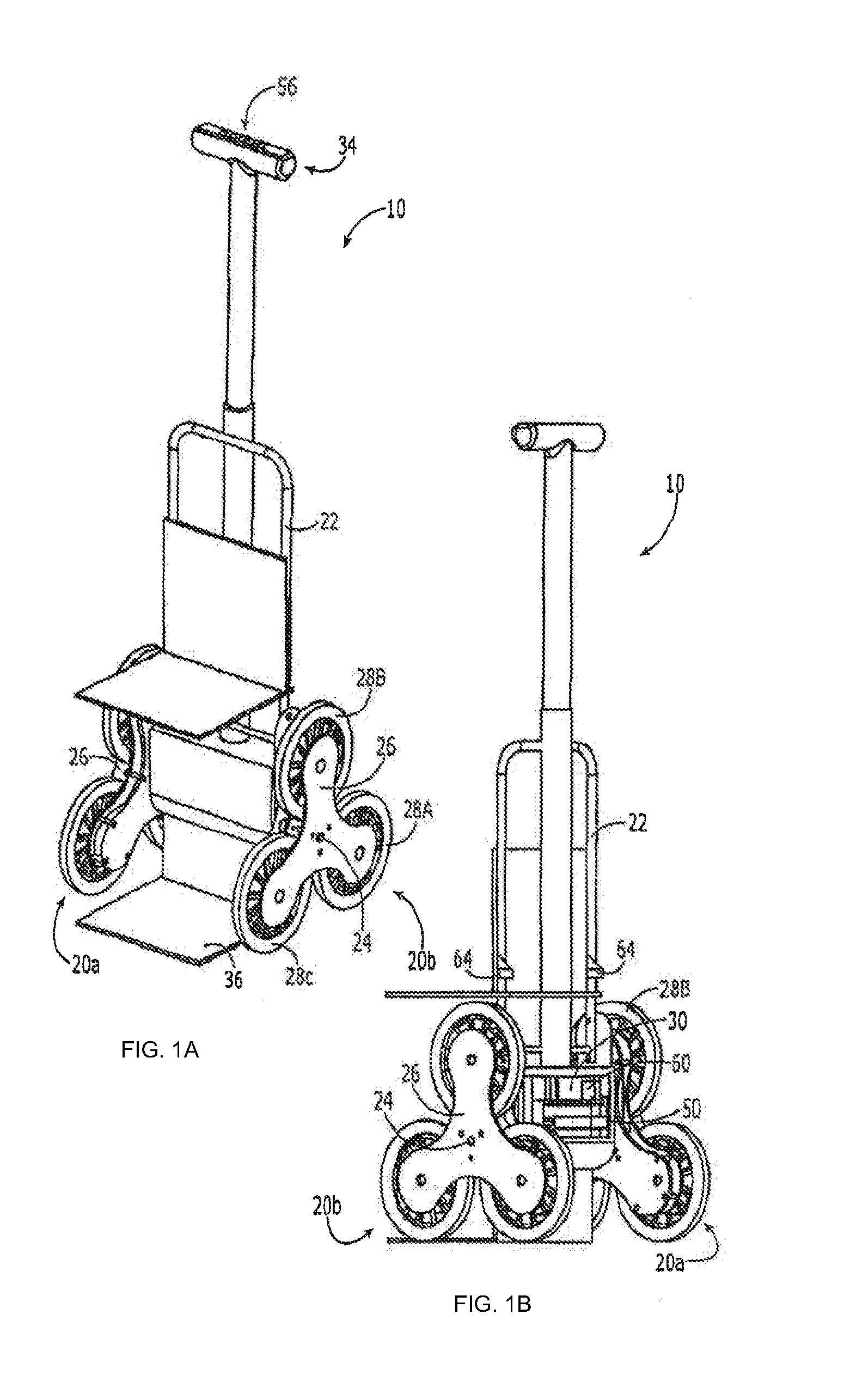 Stair climbing wheeled vehicle, and system and method of making and using same