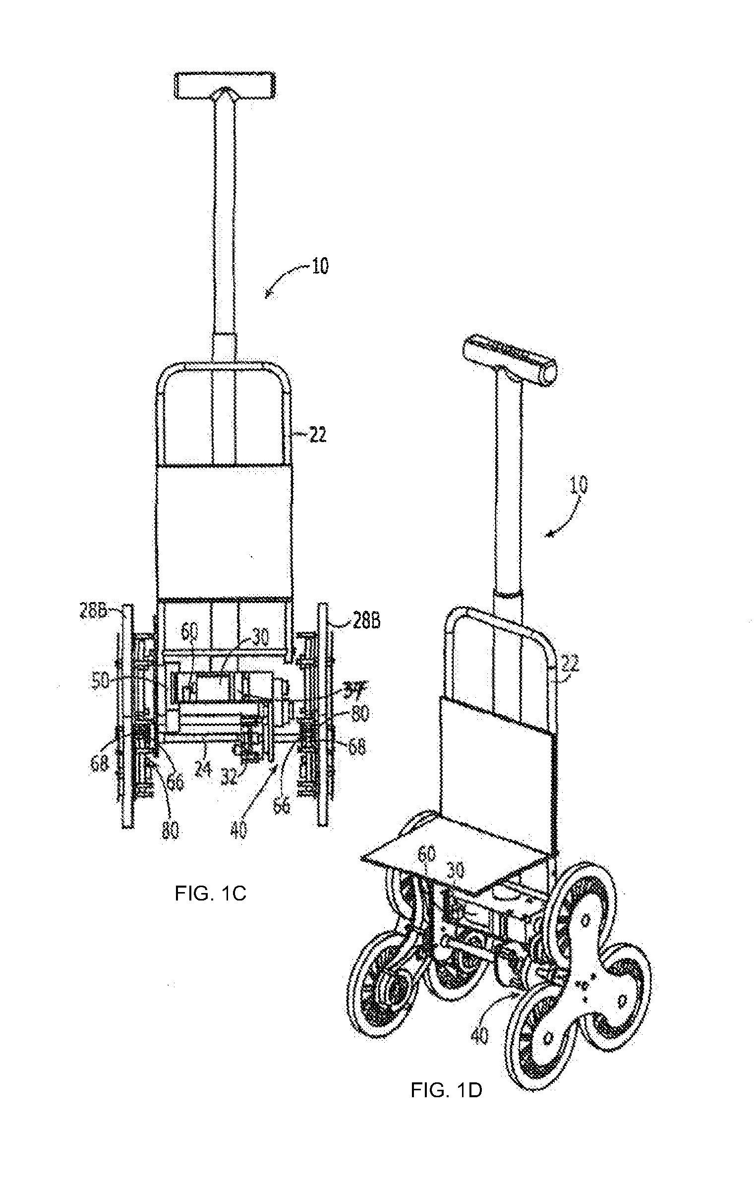 Stair climbing wheeled vehicle, and system and method of making and using same