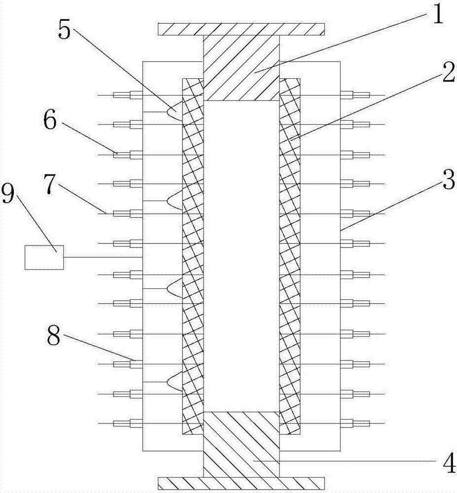 Long core holder realizing multi-pairwise-point radial measurement