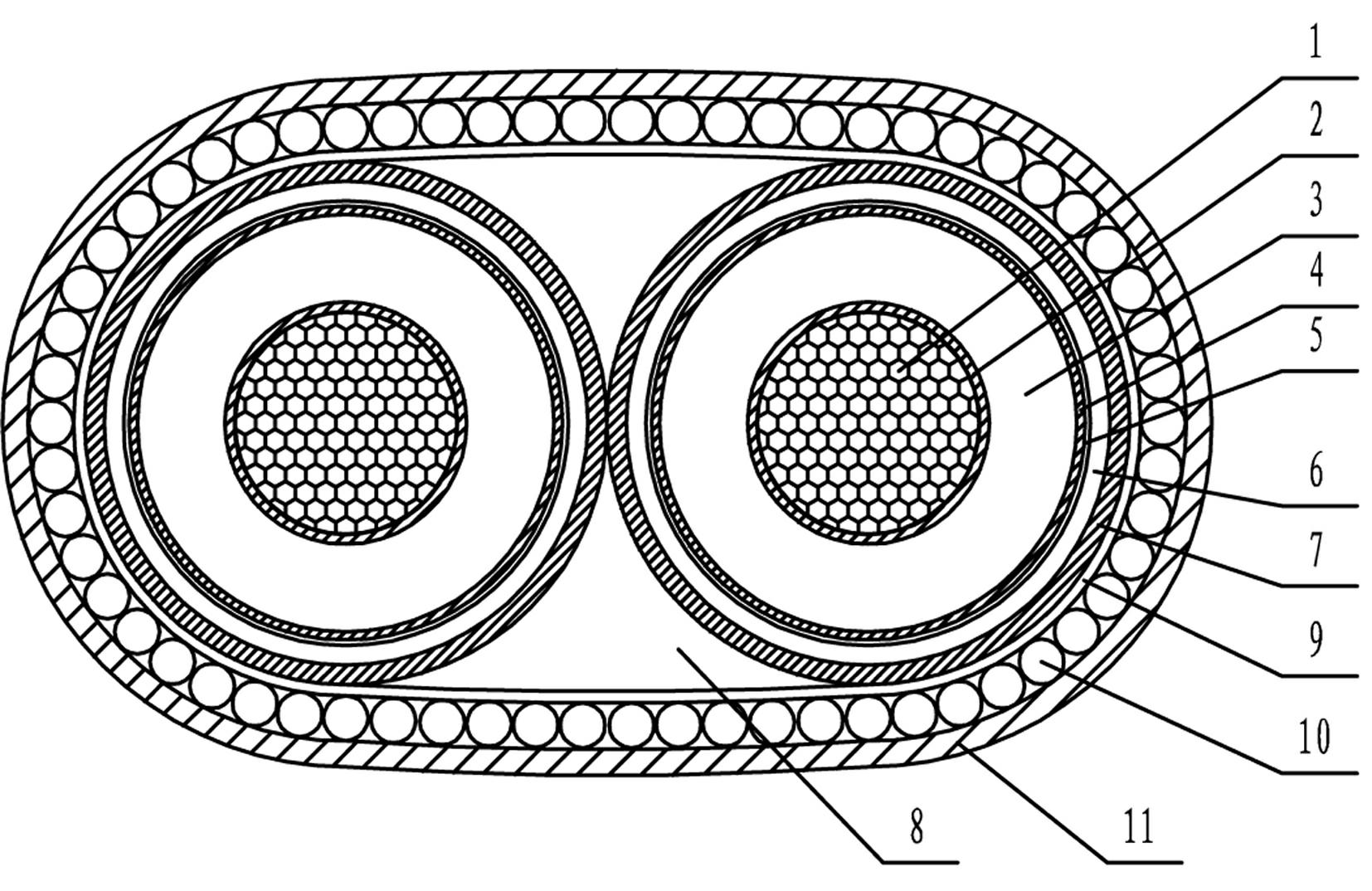 High voltage and ultra-high voltage direct current (DC) cross-linked polyethylene insulated sea electric power cable