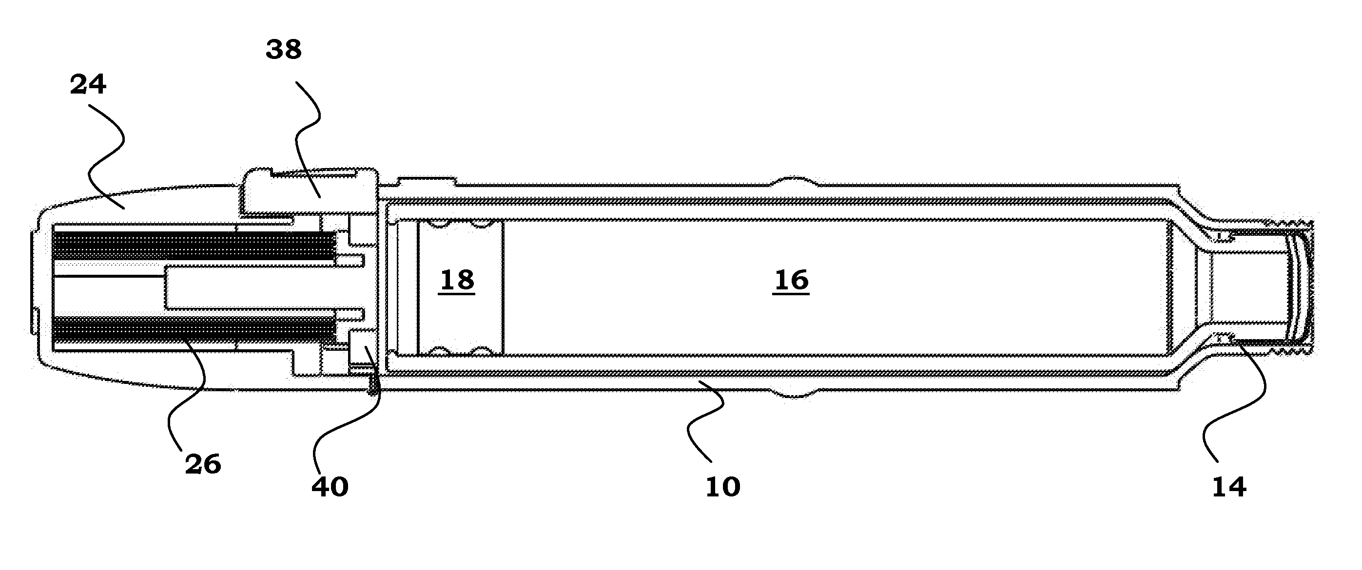 Medicament delivery device powered by volute spring