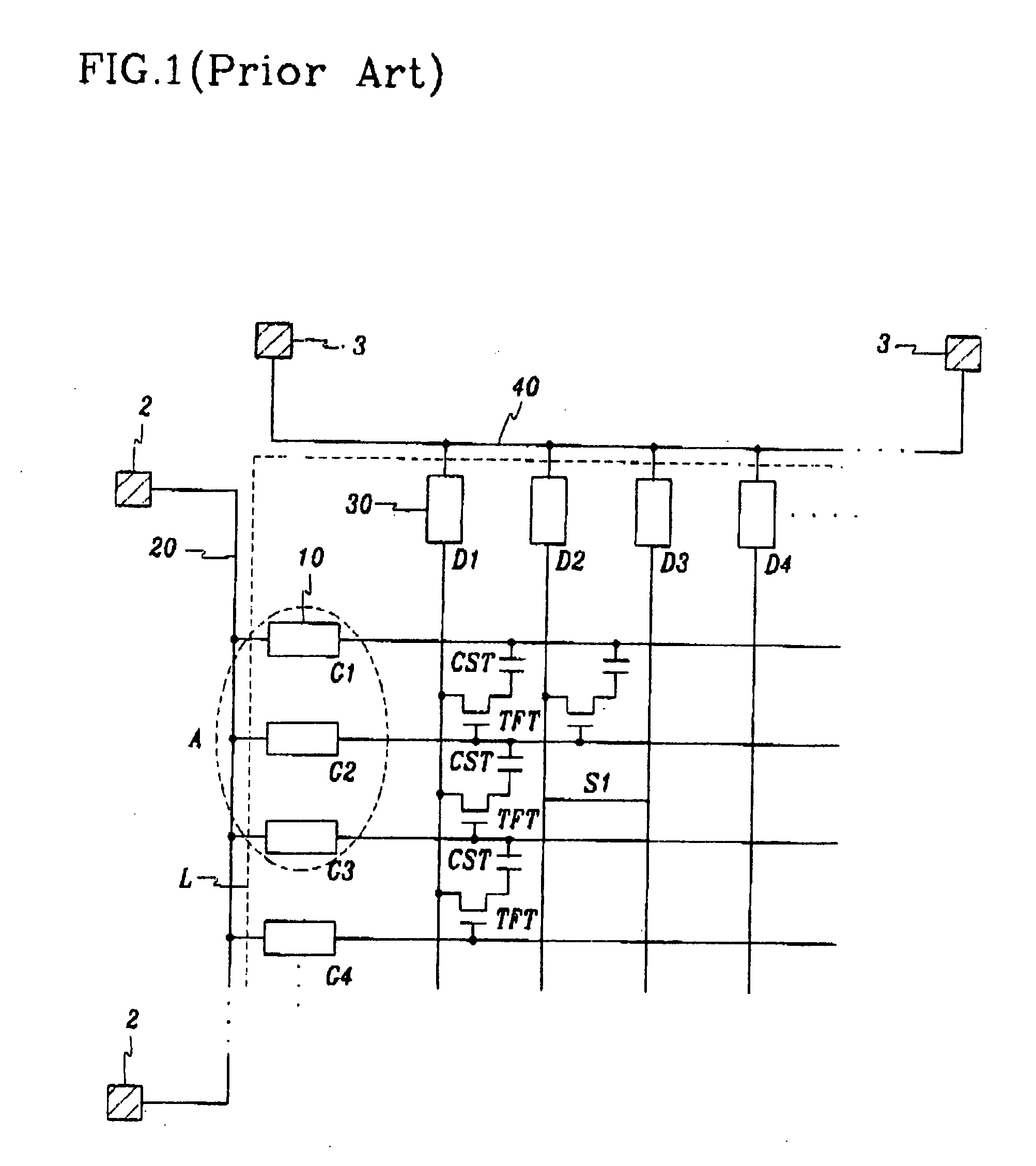 Multiple testing bars for testing liquid crystal display and method thereof