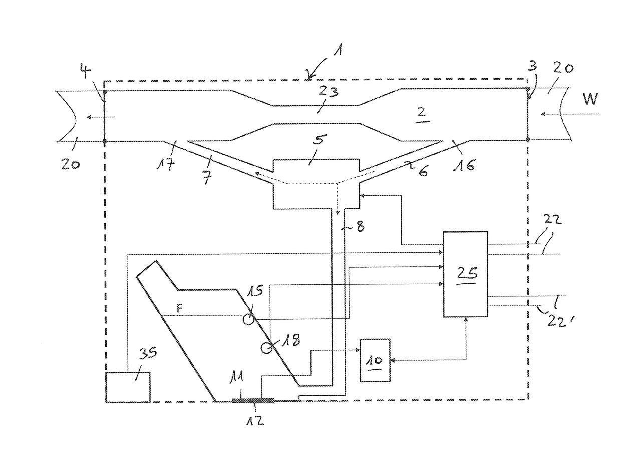 Device for producing water droplets for air humidification and a humidification system with such devices