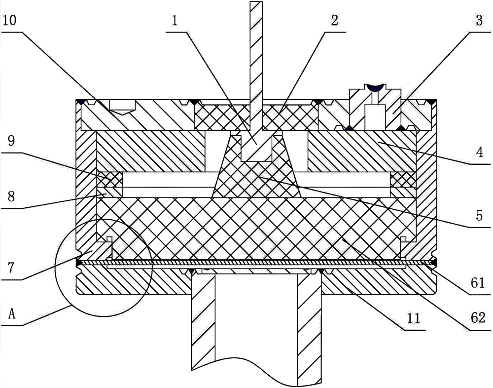 Miniaturized capacitive vacuum pressure sensor encapsulation structure