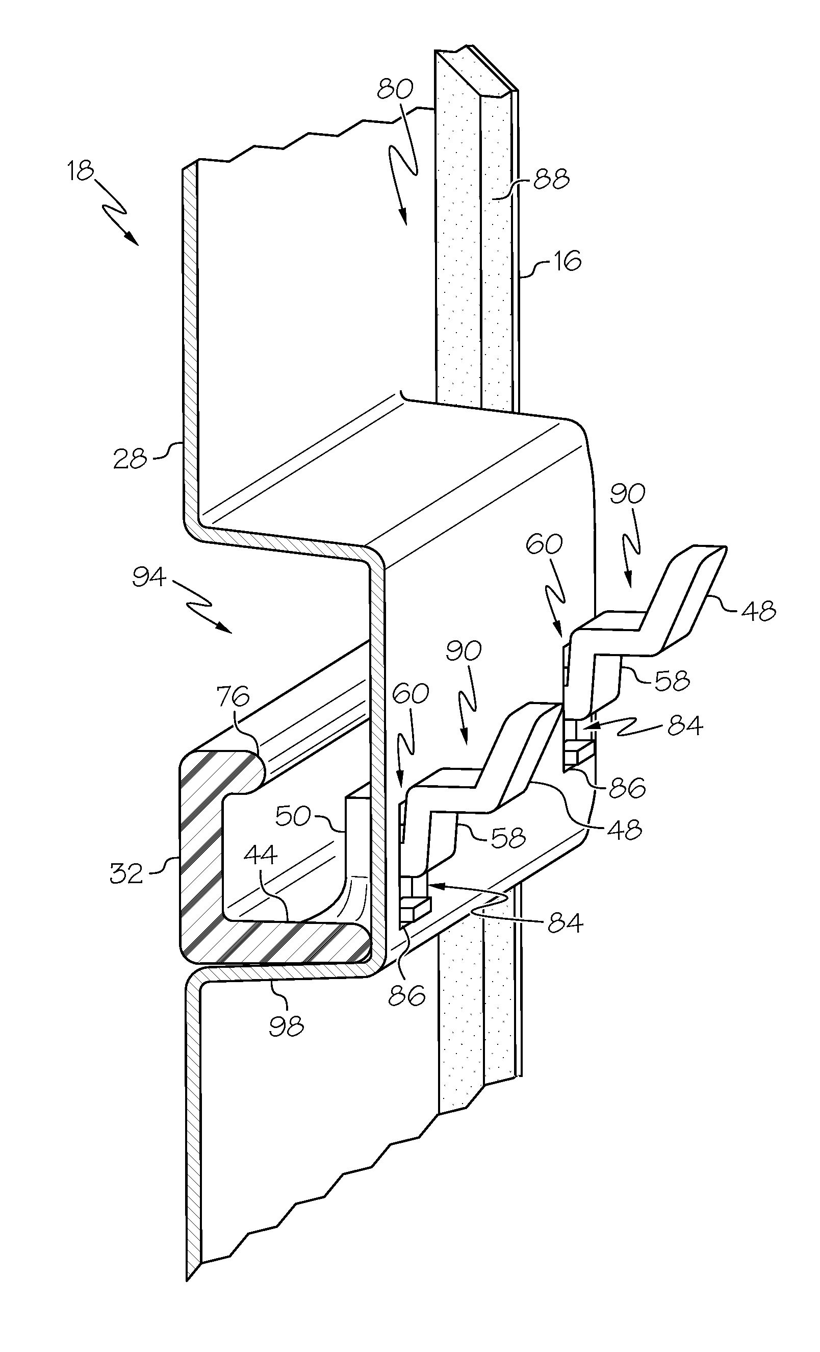 Rail door bin system