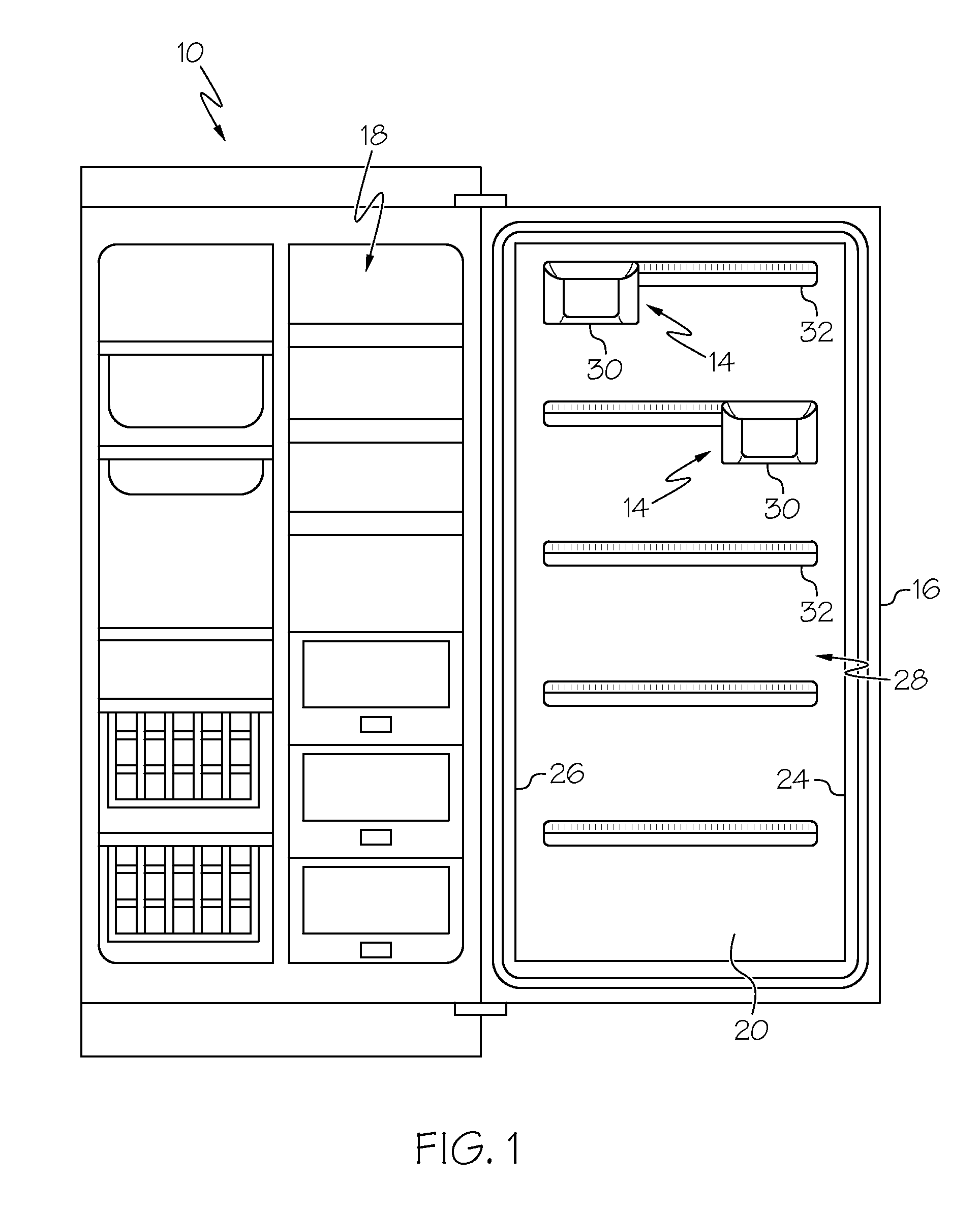 Rail door bin system