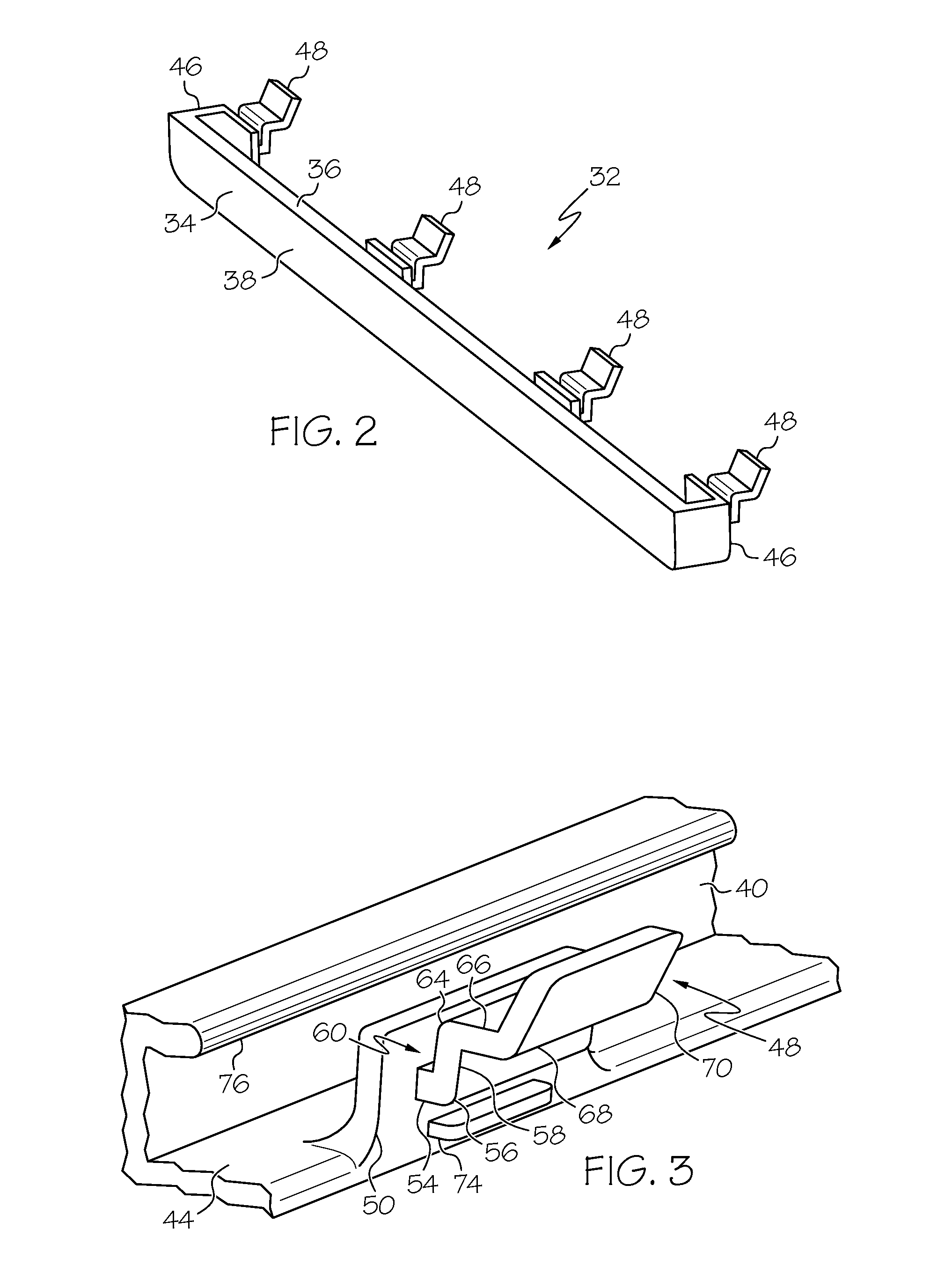 Rail door bin system