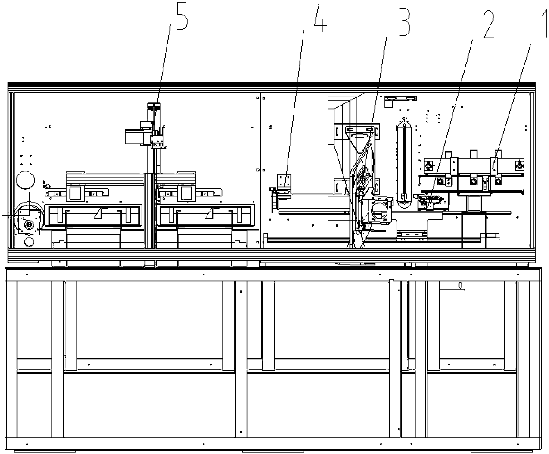 Vertical dual-sided CCD line scanning automatic detection platform for PCB (Printed Circuit Board)