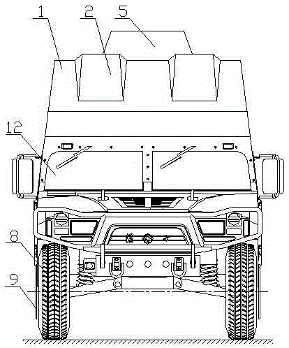 Radar-stealth bullet-proof lightened wheel type shelter car