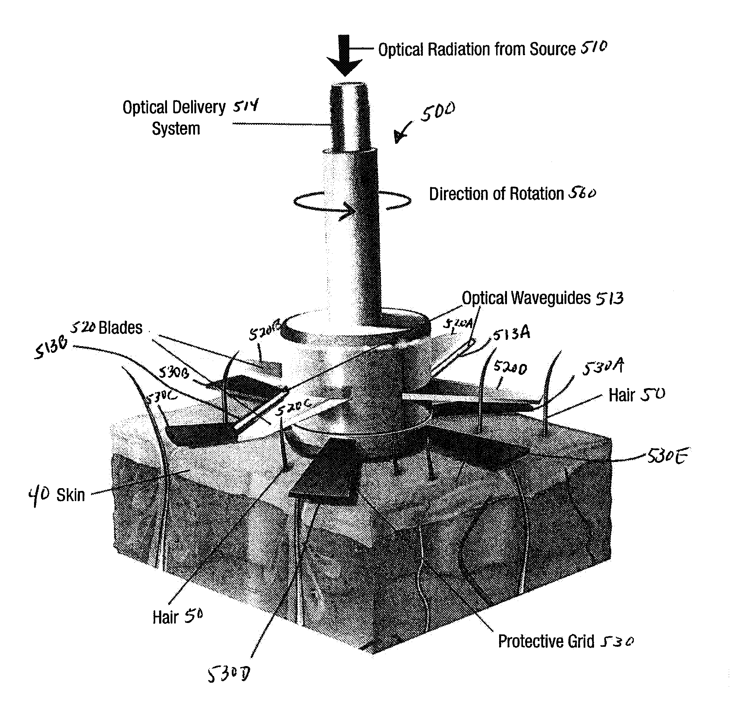 Combination of shaver and opto-thermal modification of hair