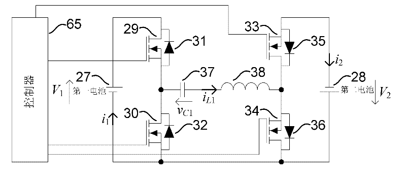 Battery energy balancing circuit