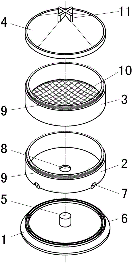 Rotary type dry sieving device of soil applied to laboratories and dry sieving method