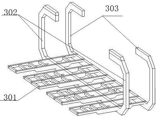 Suspended and open type novel hanging basket device and construction method thereof