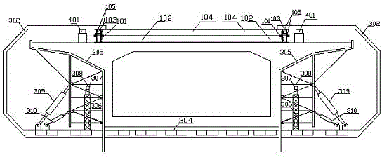 Suspended and open type novel hanging basket device and construction method thereof