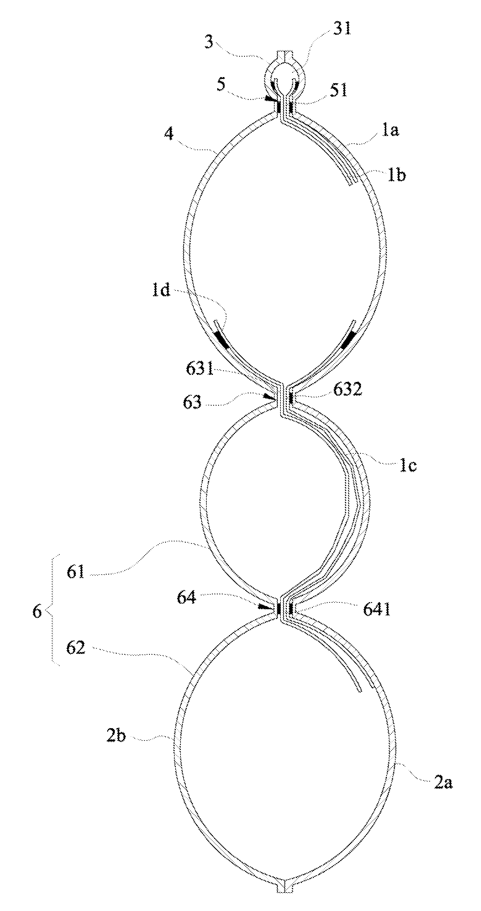 Multi-sectional airtight seal for continuous air-filling and air valve device thereof