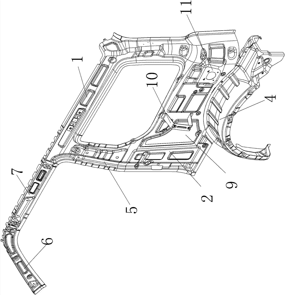 Electric automobile side wall