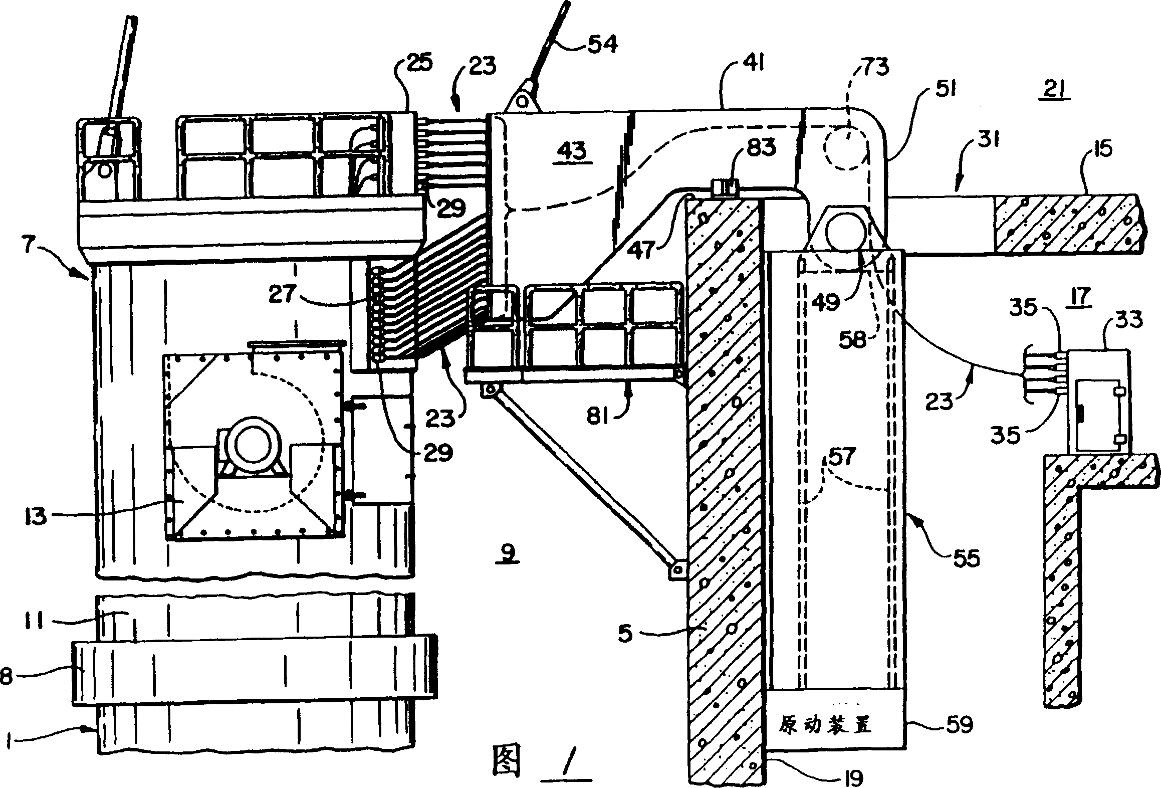 Movable cable wiring device head sealing device of reactor