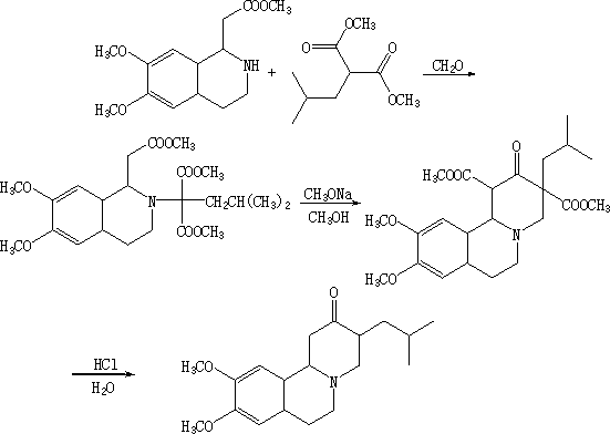 Synthetic method for tetrabenazine and intermediate of tetrabenazine