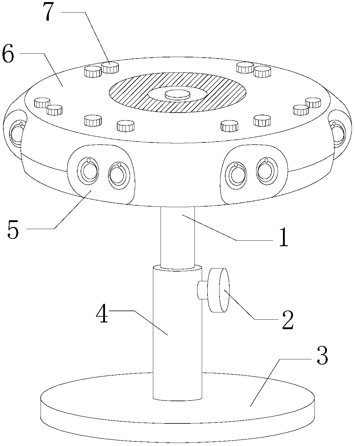 Virtual reality device for achieving panoramic camera