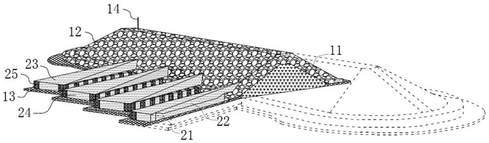 Ecological breakwater structure suitable for constructing oyster reef habitat