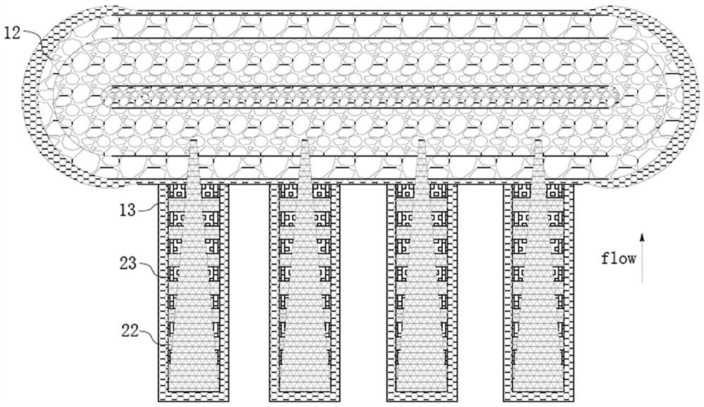 Ecological breakwater structure suitable for constructing oyster reef habitat