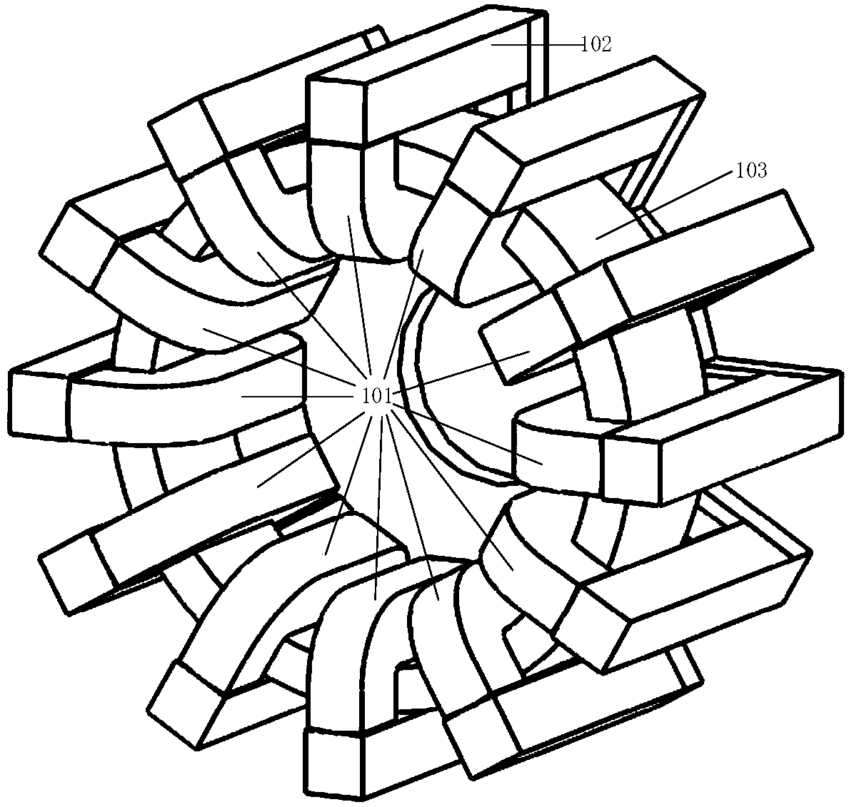 Single-phase outer rotor switch reluctance generator with U-shaped stator teeth