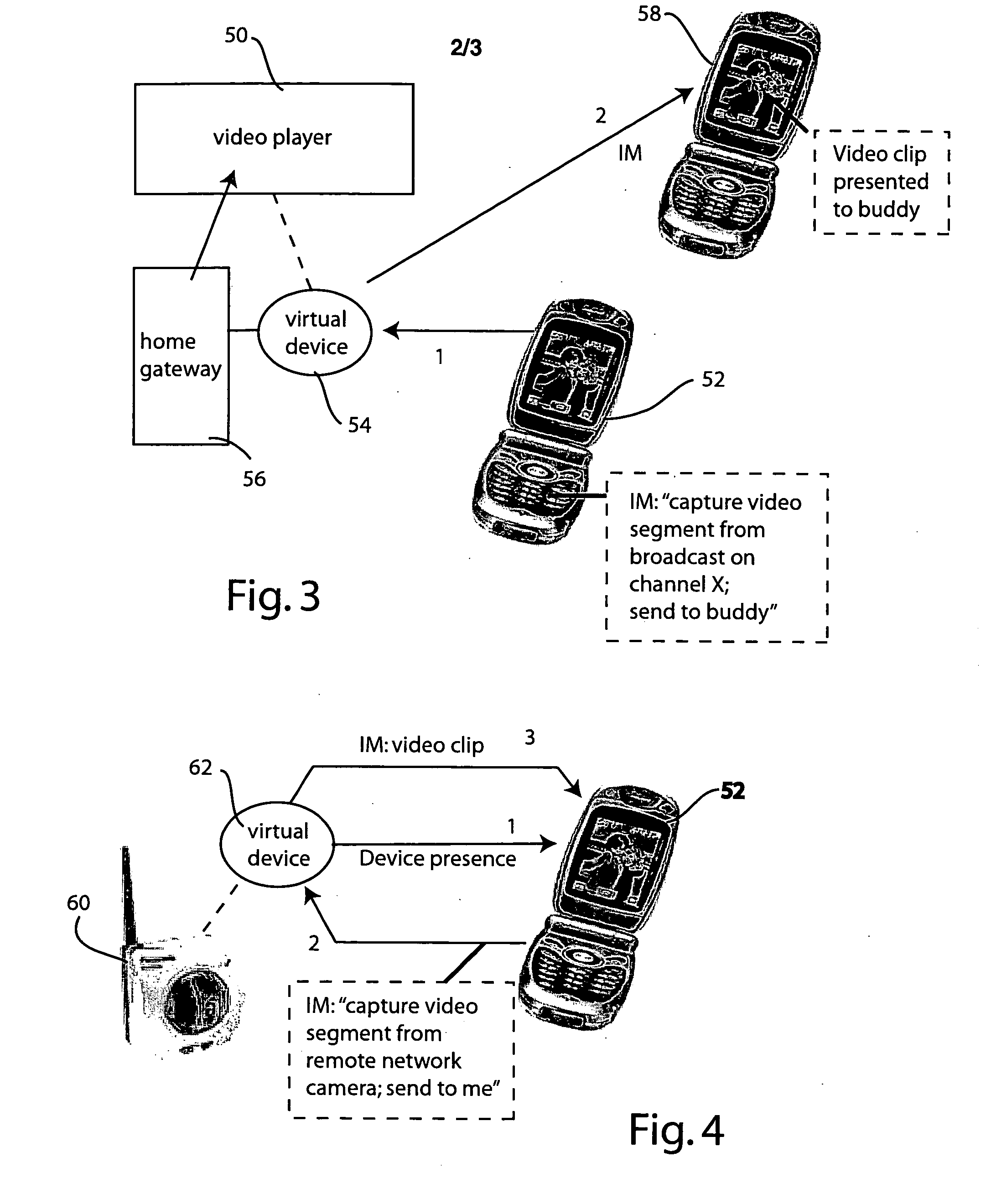 Instant messaging and presence using virtual devices