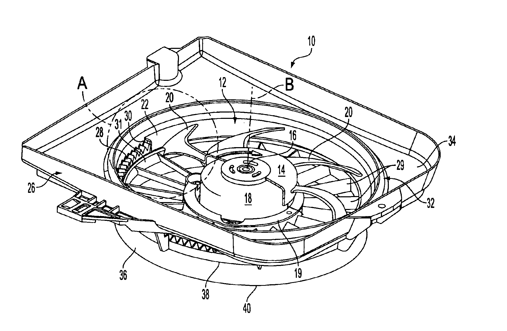 Integral tip seal in a fan-shroud structure