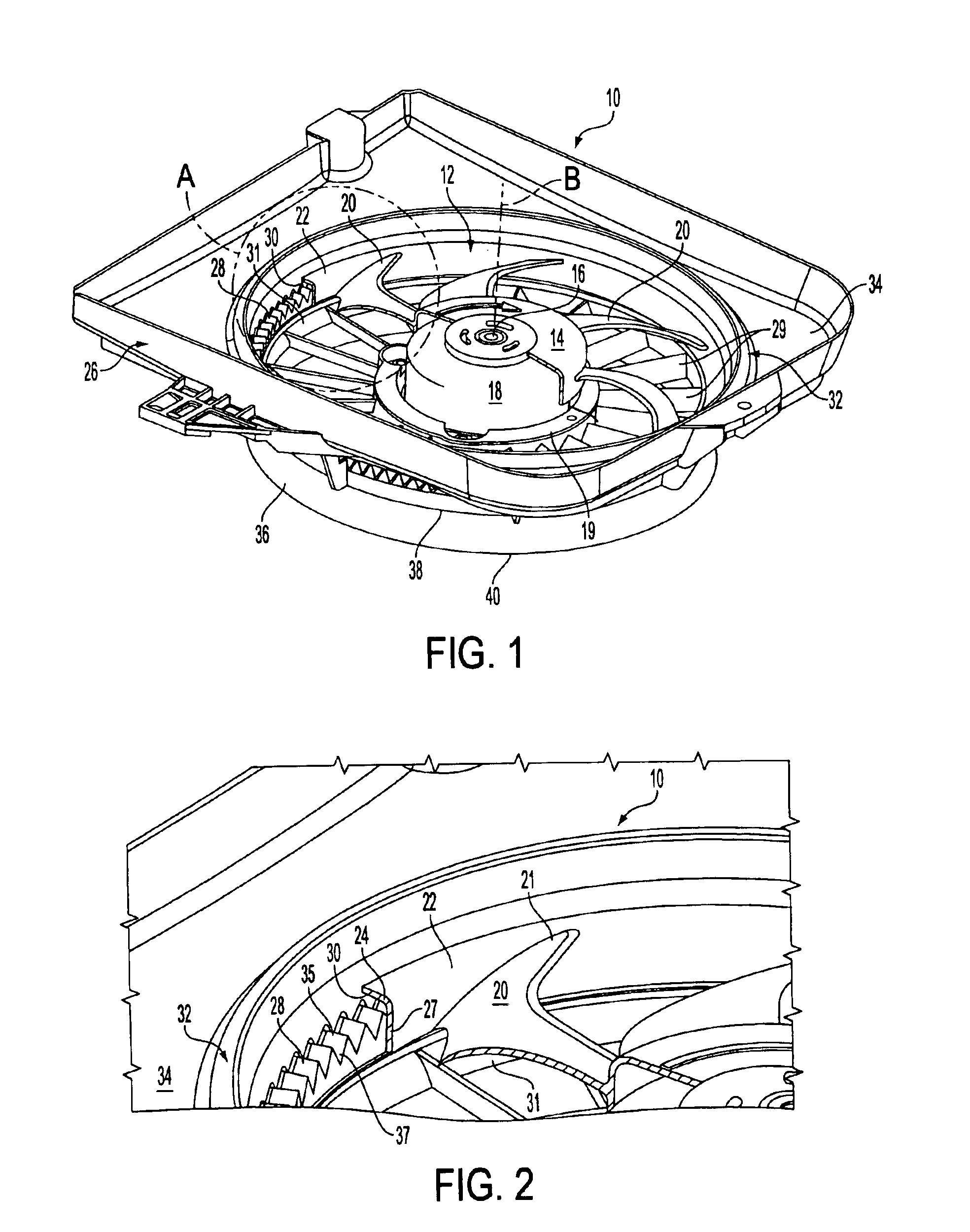 Integral tip seal in a fan-shroud structure