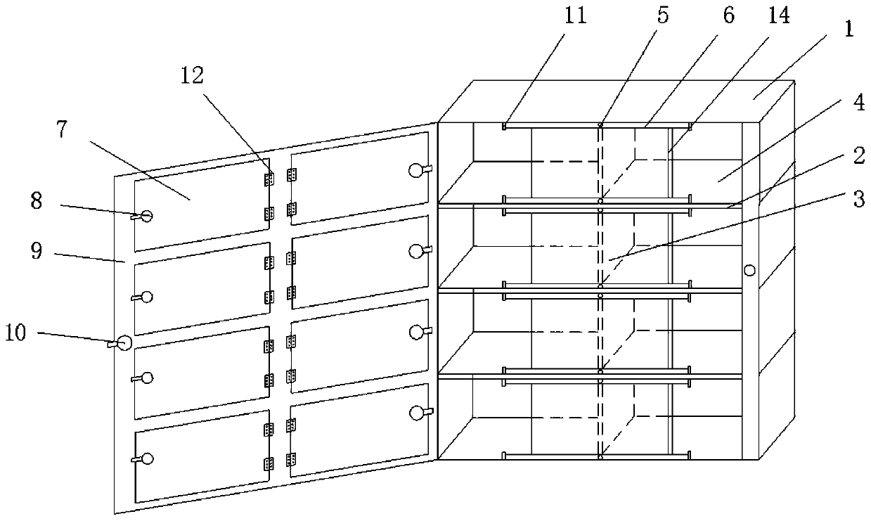 Convenient express cabinet using shared door