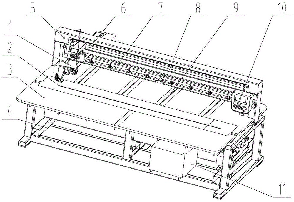 Dual-lead-screw synchronous drive zero-latency full-automatic single-end sewing machine