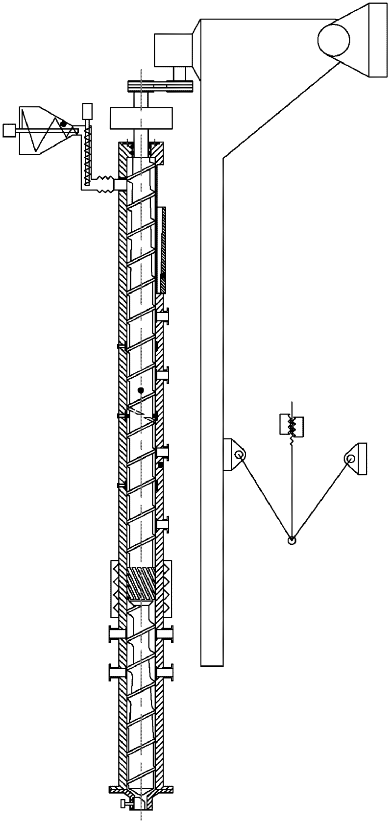 A single-screw dehydration, drying and puffing equipment