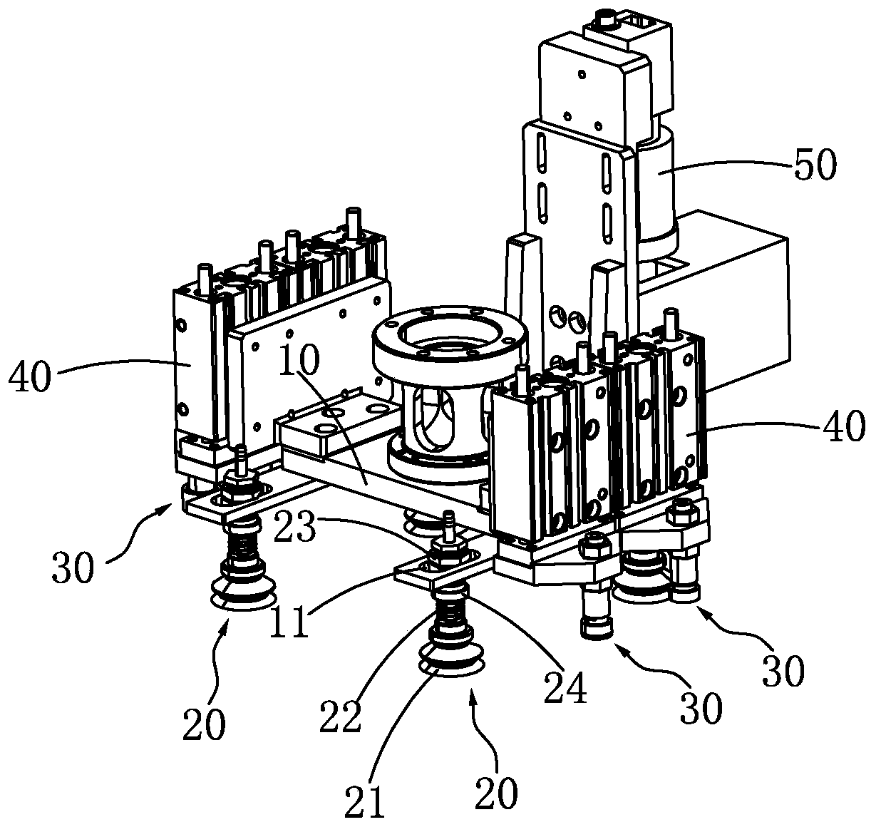 Foot pad picking and placement mechanism