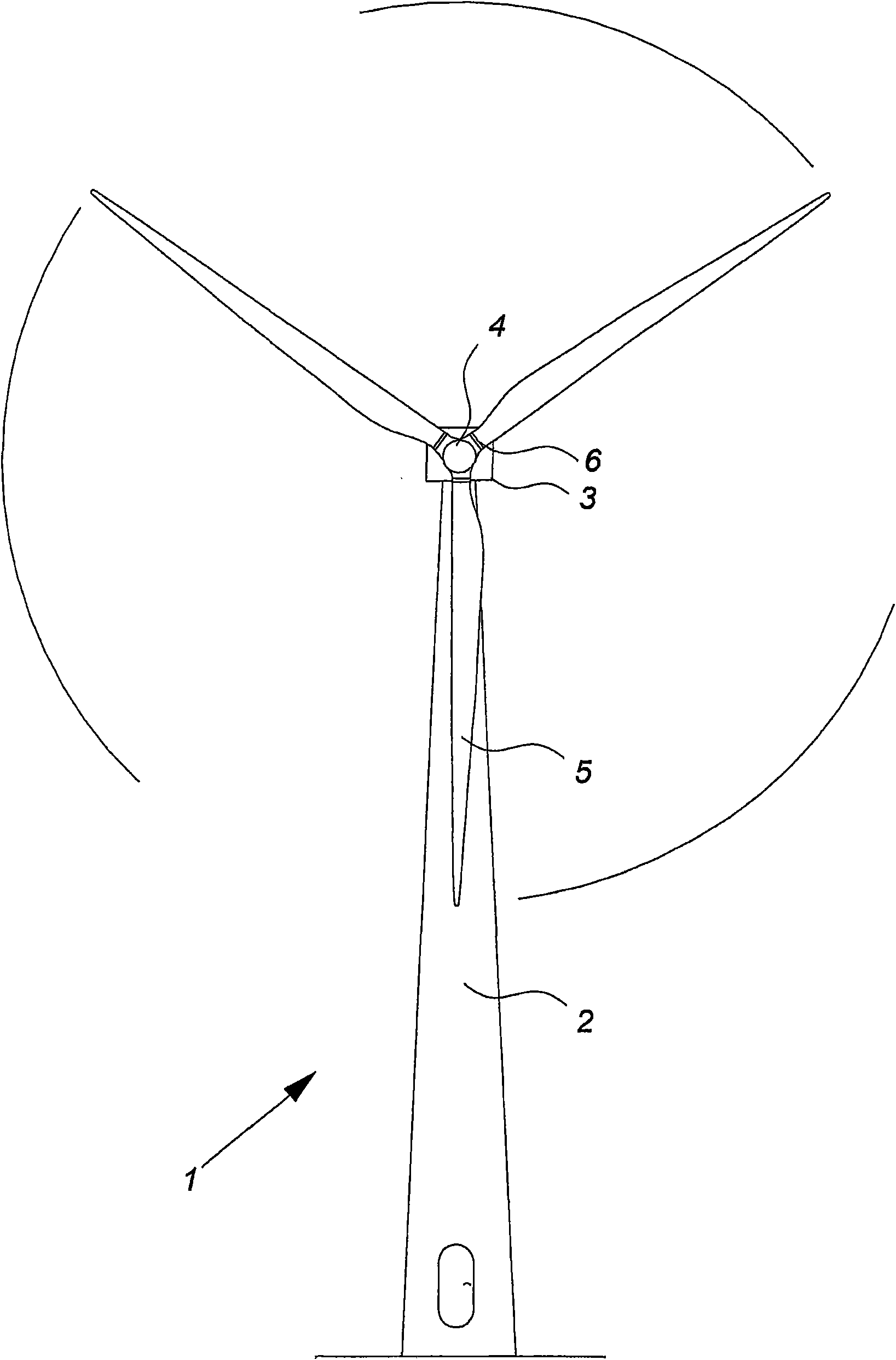 A bearing and method for transferring forces through a bearing of a wind turbine