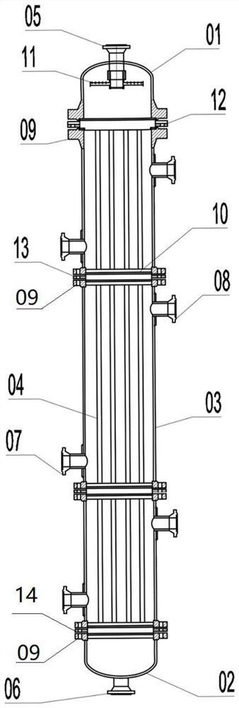 Fischer-Tropsch synthesis tubular fixed bed reactor with segmented cooling in catalytic bed layer