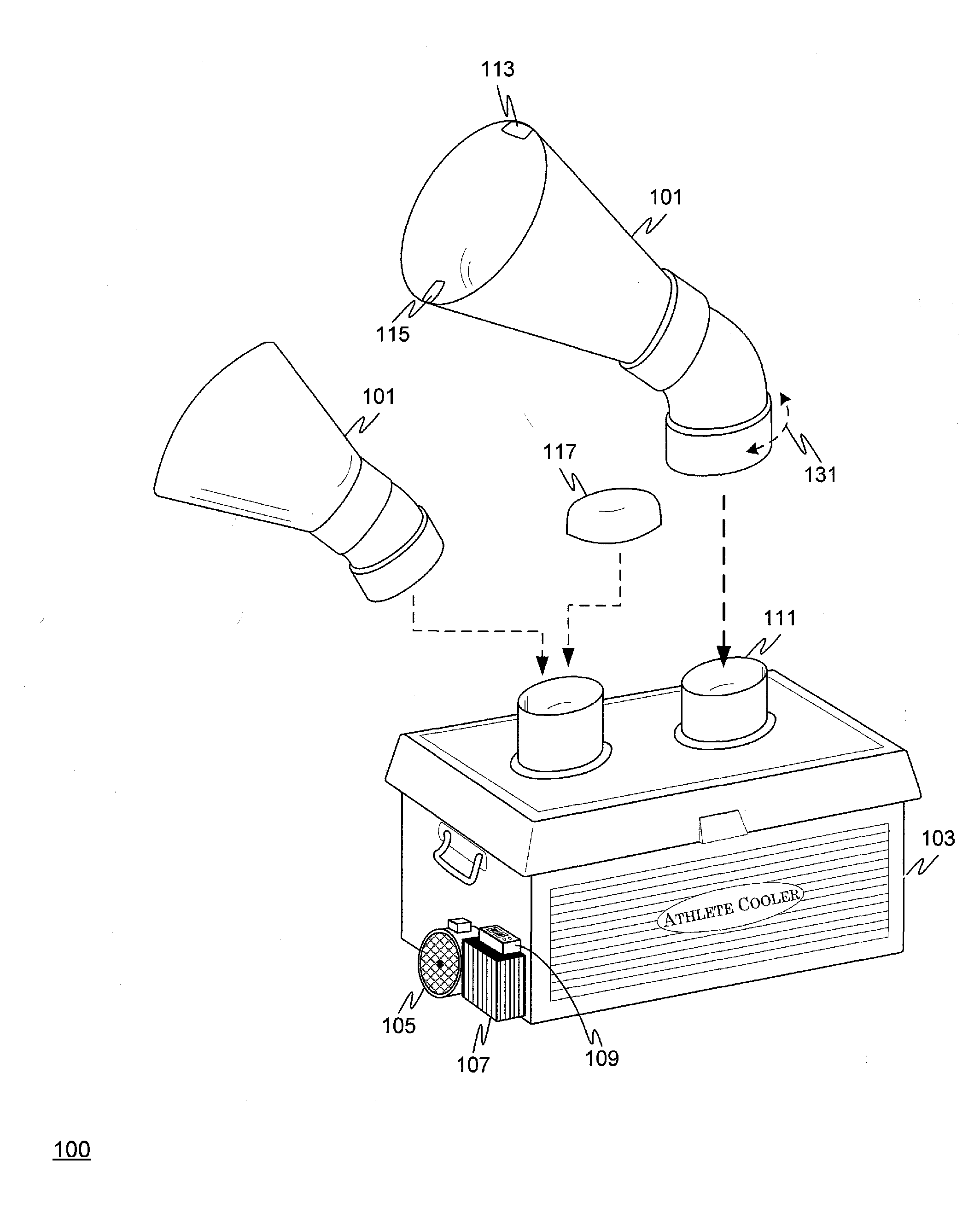 Portable Athletic Air Cooler with Face Adapter