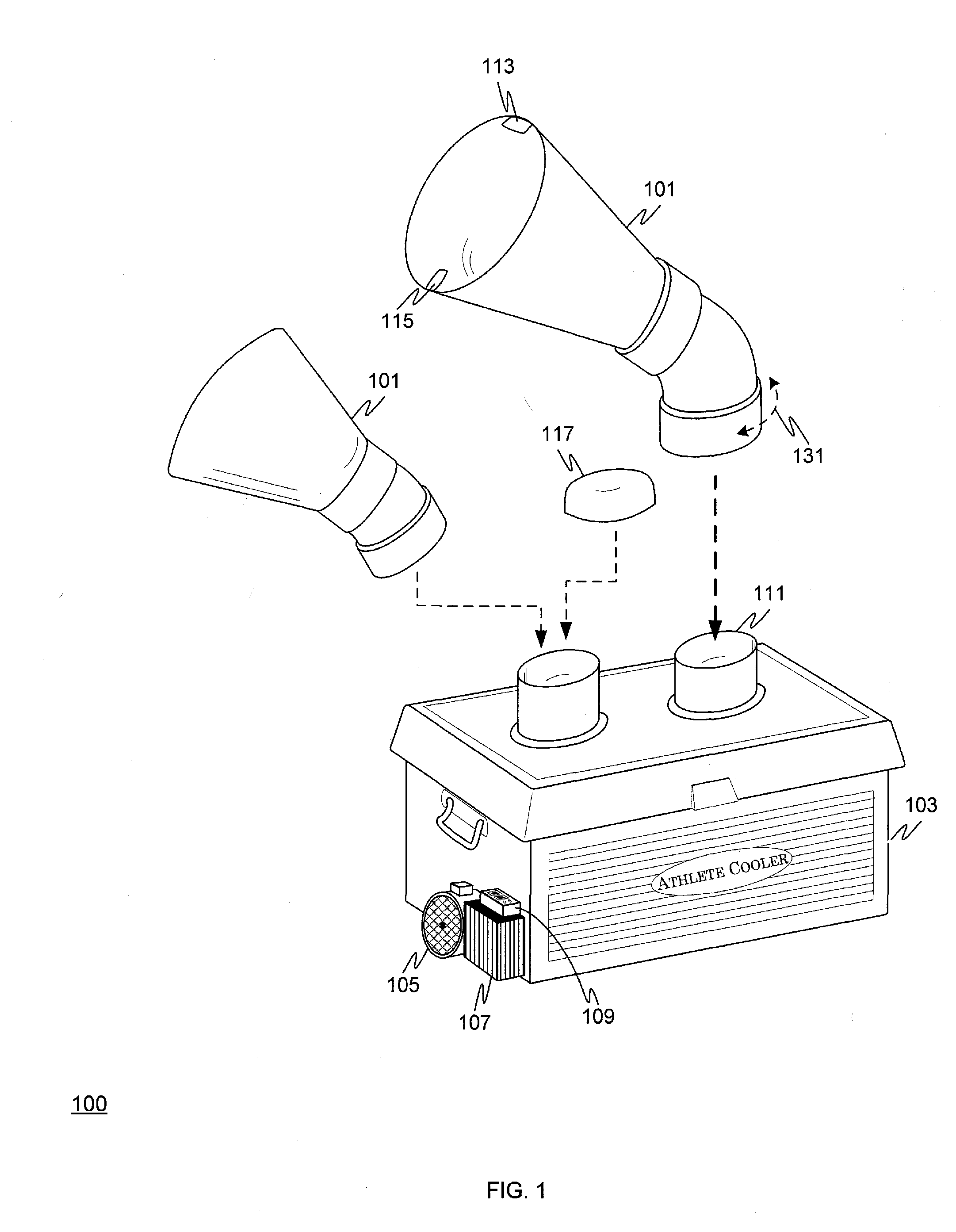 Portable Athletic Air Cooler with Face Adapter